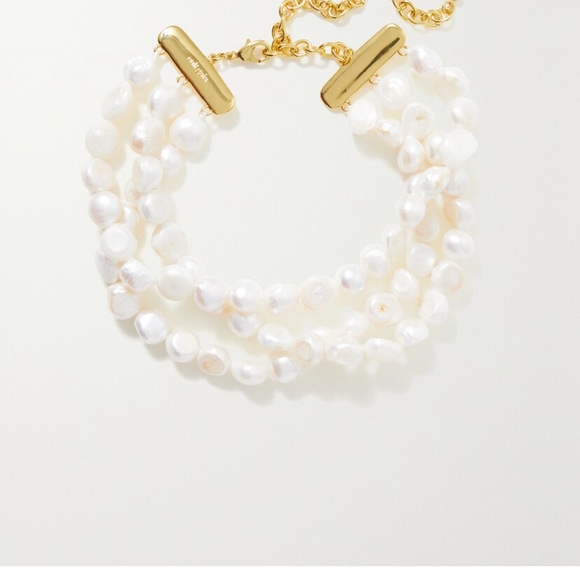 Cult Gaia Gold Pearl Choker Necklace - Picture 2 of 3